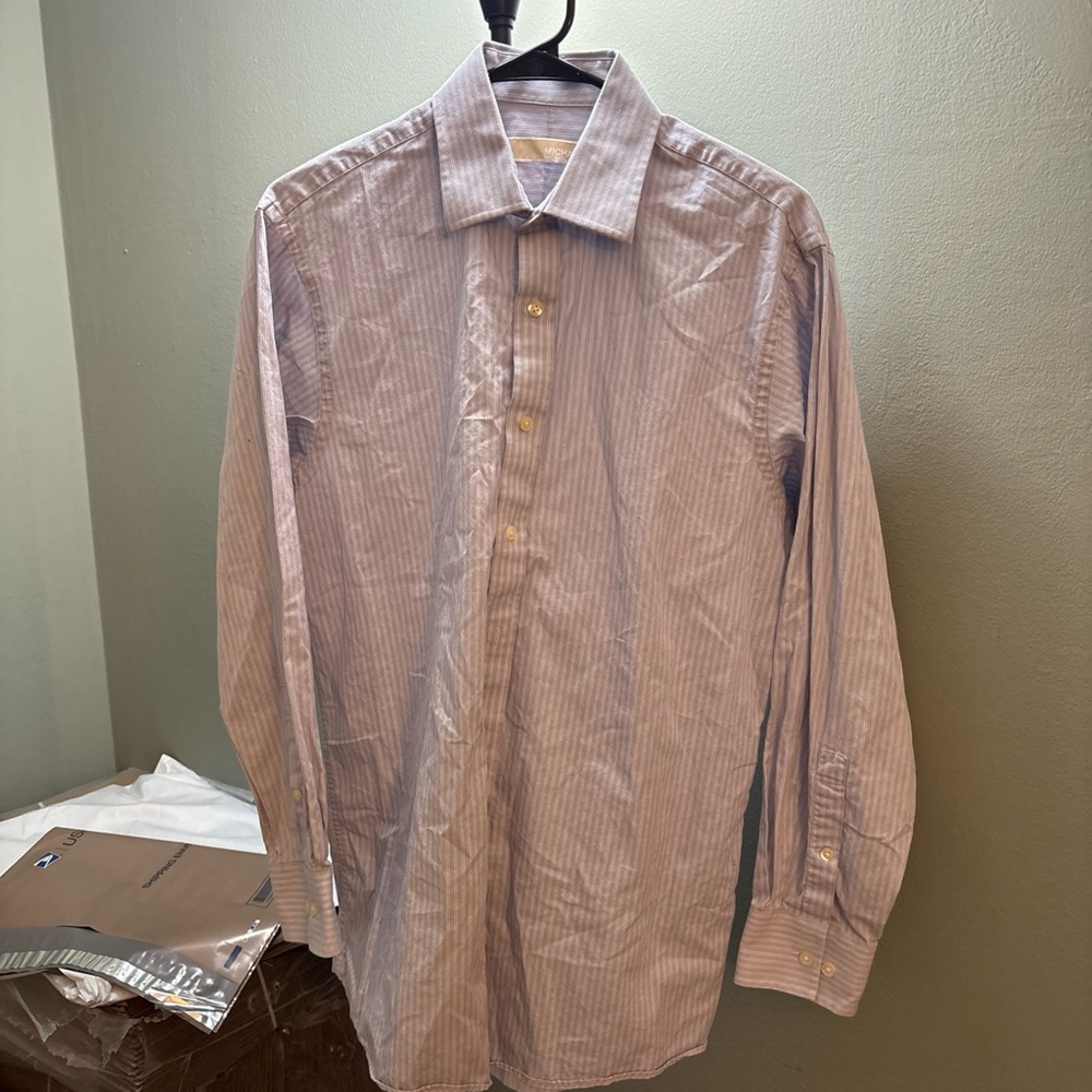 Michael Kors Men's Lavender Striped Dress Shirt